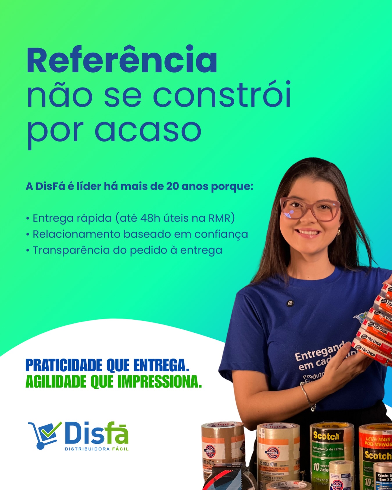 20 anos de mercado não se sustentam com promessas.
Se sustentam com resultado.

A DisFá é referência porque une logística eficiente, atendimento confiável e transparência real em cada negociação.
Entrega ágil na RMR.
Compromisso com prazos.
Parceria que fortalece o seu negócio.

Distribuir é logística.
Ser referência é postura.
💚 DisFá. Distribuidora Fácil.

#NaDisFáTem #DistribuidoraFácil #DistribuiçãoDeValor #LogísticaEmpresarial #AtacadoNordeste
