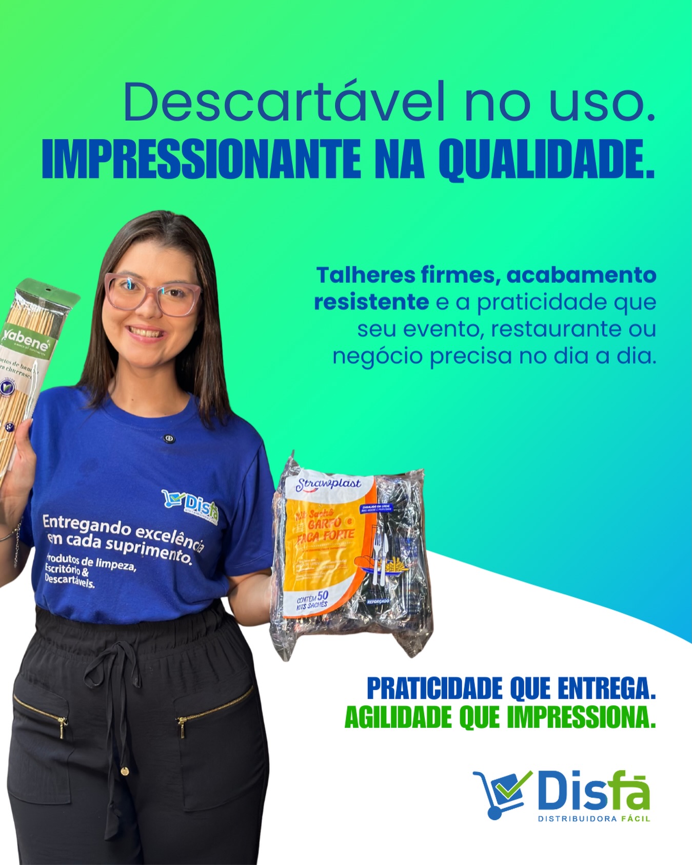 No dia a dia de quem serve bem, cada detalhe importa.

Talheres descartáveis com firmeza, acabamento resistente e a praticidade que restaurantes, eventos e negócios precisam para manter o ritmo.

DisFá. Praticidade que funciona de verdade.

#DisFá #Descartáveis #Restaurantes #Eventos #Distribuição