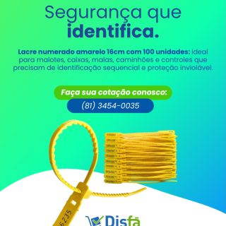 Segurança que identifica. 🔒

O Lacre Numerado Amarelo 16cm garante controle, identificação sequencial e proteção inviolável para malotes, caixas, malas e caminhões.

📦 Pacote com 100 unidades.

📲 Faça sua cotação conosco:
(81) 3454-0035

#DisFá #LacreDeSegurança #Controle #Proteção #Distribuidora