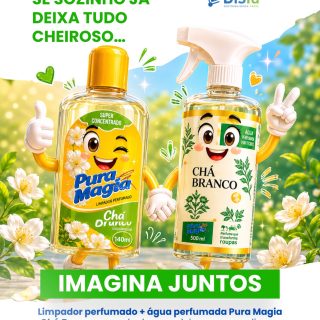 Limpeza boa é aquela que começa no cuidado e termina no perfume. ✨

Com a linha Pura Magia Chá Branco, sua casa ganha aquela sensação gostosa de ambiente limpo, leve e acolhedor.

O limpador perfumado ajuda na limpeza do dia a dia, enquanto a água perfumada prolonga o frescor nos tecidos e ambientes. Separados já entregam muito… juntos, viram a dupla perfeita para deixar tudo com cheirinho de casa bem cuidada.
Faça sua cotação conosco:

(81) 3454-0035

#DisFá #PuraMagia #LimpezaPerfumada #CasaCheirosa #ProdutosDeLimpeza