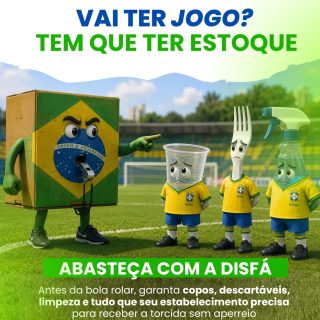 Vai ter movimento? Então o estoque precisa entrar em campo também. ⚽🔥

Em dias de casa cheia, cada detalhe conta: copos, descartáveis, produtos de limpeza, higiene e tudo que mantém o atendimento rápido, organizado e sem aperreio.

Porque a torcida pode até chegar de surpresa…
mas o seu estabelecimento precisa estar preparado antes. 🏆

Abasteça com a DisFá e deixe tudo pronto para receber melhor.

Faça sua cotação conosco:
(81) 3454-0035

#DisFá #EstoqueEmDia #Descartáveis #ProdutosDeLimpeza #ComércioPreparado