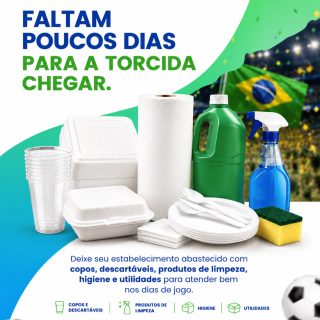⚽ A torcida está chegando… e a sua operação está pronta?

Nos dias de jogo, o movimento aumenta, o consumo cresce e quem se prepara sai na frente. Por isso, este é o momento de garantir copos, descartáveis, produtos de limpeza, higiene e tudo o que seu estabelecimento precisa para atender bem do primeiro ao último cliente.

Não deixe para a última hora. Organize seu estoque e entre em campo preparado para vender mais e atender melhor.

📲 Faça sua cotação conosco:
(81) 3454-0035

#DisFá #DiasDeJogo #Abastecimento #FoodService #Distribuidora