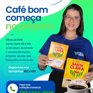 Café bom começa no preparo certo. ☕✨

Os Filtros de Café Santa Clara 102 e 103 são itens essenciais para quem não abre mão de praticidade, qualidade e aquele cafezinho fresquinho no dia a dia.
Ideal para empresas, escritórios, copas, comércios e estabelecimentos que sabem que café nunca pode faltar. 💙💚

Disponível nos tamanhos 102 e 103.
Faça sua cotação conosco:
(81) 3454-0035

#DisFá #SantaClara #FiltroDeCafé #CaféBom #DistribuidoraFácil