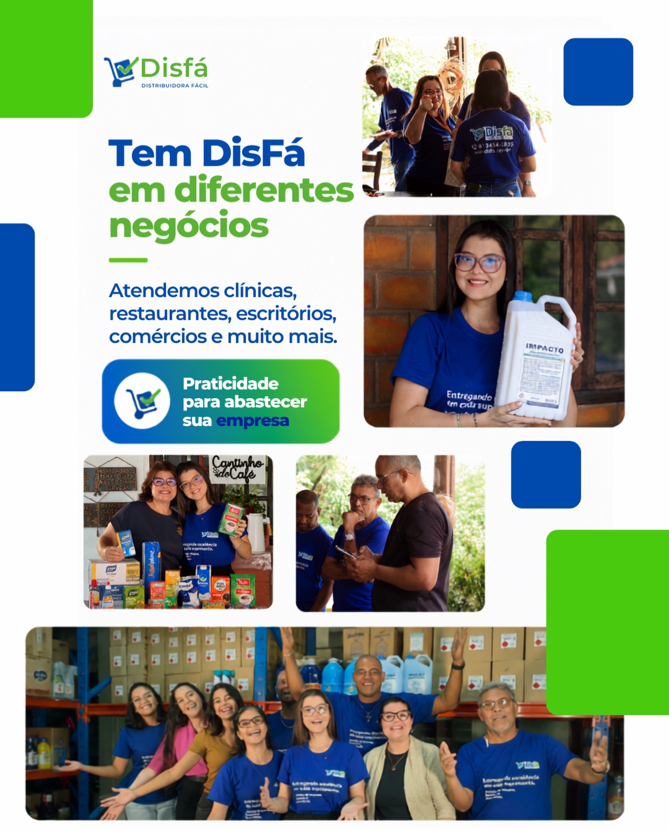 Cada empresa tem uma rotina diferente. Mas todas têm algo em comum: precisam de um fornecedor em quem possam confiar.

A DisFá está presente no dia a dia de clínicas, consultórios, restaurantes, escritórios, condomínios, escolas, comércios, indústrias e muitos outros segmentos, oferecendo variedade, agilidade e um atendimento que entende a necessidade de cada cliente.

Mais do que entregar produtos, entregamos tranquilidade para quem precisa manter a operação funcionando.

📦 Praticidade para abastecer a sua empresa.

#DisFá #Distribuidora #Empresas #Clínicas #Restaurantes