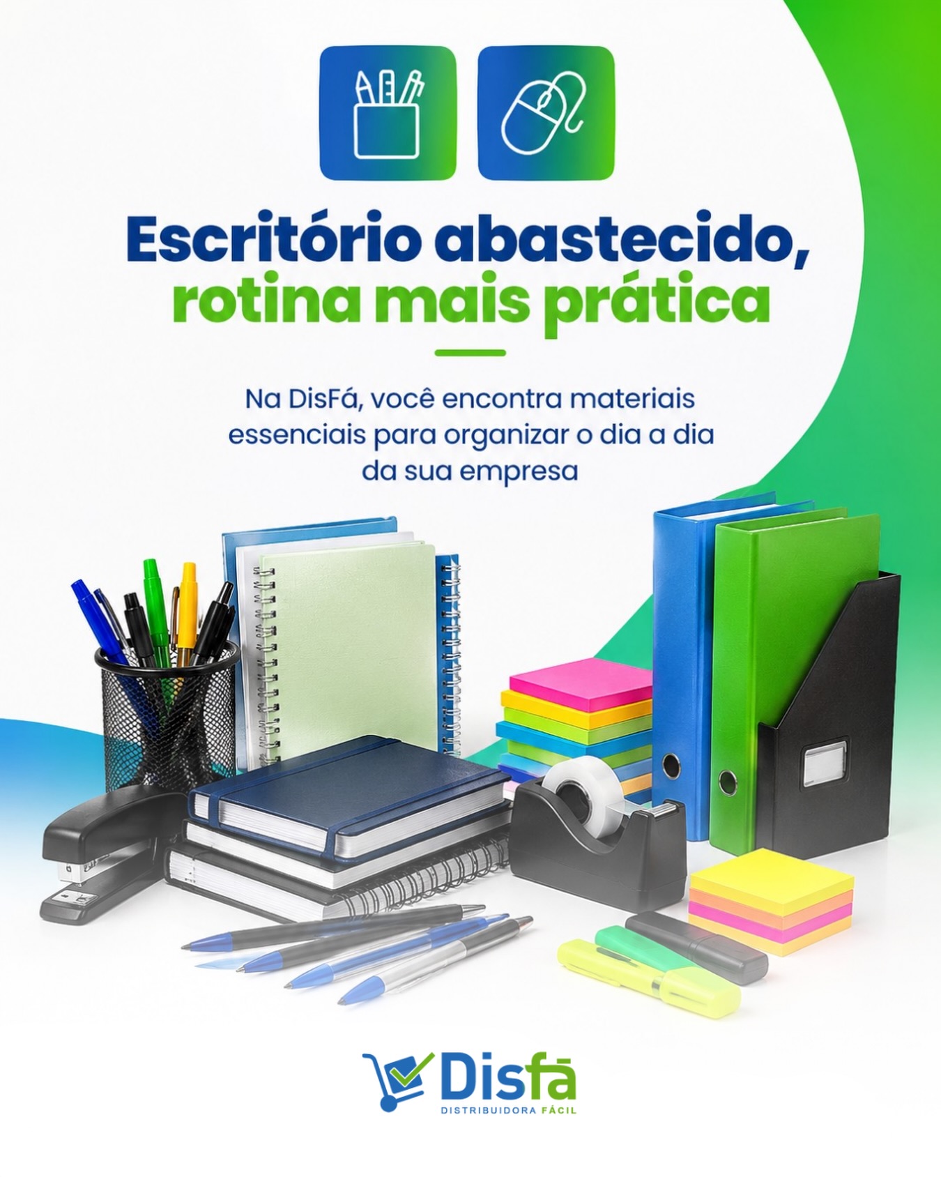 Um escritório organizado começa com os materiais certos. 🖇️📒

Quando os suprimentos estão sempre à mão, sua equipe ganha mais agilidade, evita interrupções e mantém o foco no que realmente importa: os resultados.

Na DisFá, você encontra tudo o que sua empresa precisa em um só lugar, com praticidade e atendimento especializado.

📲 Solicite sua cotação:
(81) 3454-0035

#Escritório #SuprimentosCorporativos #Papelaria #Empresas #DisFá
