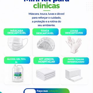 Cuidar de quem cuida também faz parte da rotina.

O mini kit para clínicas reúne itens essenciais para reforçar a proteção, a higiene e a segurança de profissionais e pacientes no dia a dia.

✔️ Máscaras
✔️ Toucas
✔️ Luvas
✔️ Álcool

Tudo isso com a praticidade de encontrar os produtos em um só lugar.

📲 Faça sua cotação:
(81) 3454-0035

#Clínicas #EPIs #Higiene #Segurança #saúde