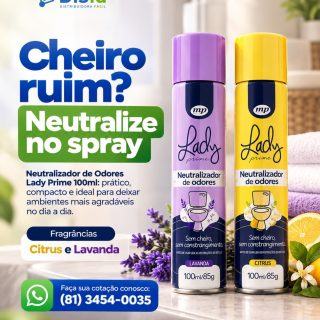 Cheiro ruim no ambiente? Você não precisa simplesmente disfarçar e torcer para passar. 👀

O Neutralizador de Odores Lady Prime 100ml é uma opção prática e compacta para ajudar a manter banheiros e ambientes mais agradáveis no dia a dia.

Disponível nas fragrâncias Citrus e Lavanda, é fácil de ter por perto e usar sempre que necessário. 🌿🍋

📲 Faça sua cotação com a DisFá: (81) 3454-0035

#NeutralizadorDeOdores #AromatizaçãoDeAmbientes #HigieneProfissional #ProdutosDeLimpeza #DisFá