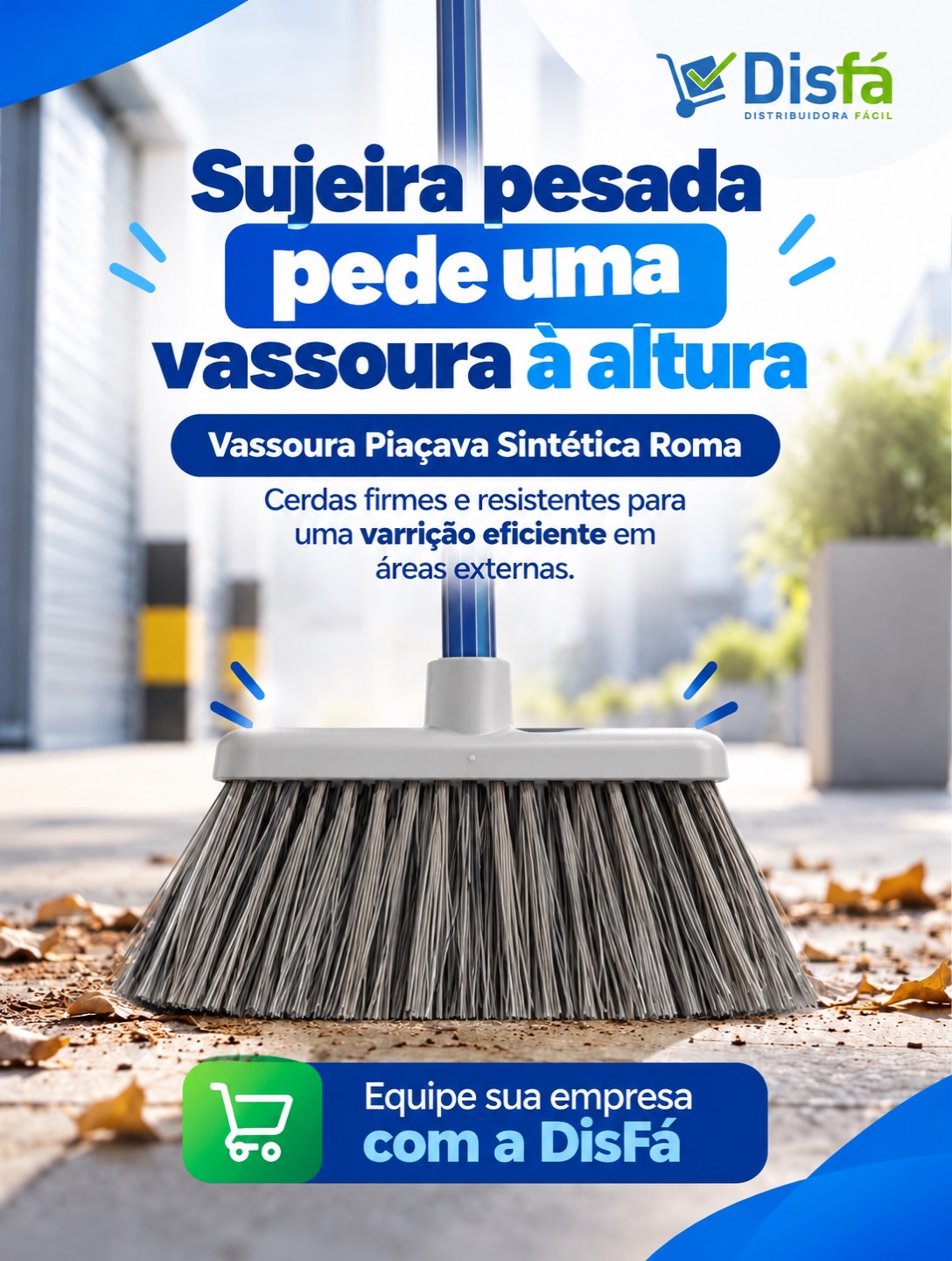 Tem sujeira que não sai com uma varridinha qualquer.

Para áreas externas e rotinas de limpeza mais pesadas, a Vassoura Piaçava Sintética Roma conta com cerdas firmes e resistentes para encarar a sujeira do dia a dia com mais eficiência.

Uma escolha para empresas, condomínios e estabelecimentos que precisam manter áreas externas limpas sem complicação.

📲 Equipe sua operação com os produtos certos. Peça na DisFá: (81) 3454-0035

#VassouraPiaçava #LimpezaPesada #LimpezaProfissional #ProdutosDeLimpeza #DisFá