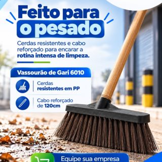 Se a limpeza é pesada, equipamento fraco só dá mais trabalho.

O Vassourão de Gari 6010 foi feito para rotinas que exigem mais: possui cerdas resistentes em PP e cabo reforçado de 120 cm, ajudando na varrição de áreas amplas e na limpeza pesada.

Uma solução para condomínios, empresas, galpões, estacionamentos e equipes de limpeza que enfrentam serviço pesado todos os dias.
📲 Sua operação exige mais? Equipe sua empresa com a DisFá: (81) 3454-0035

#VassourãoDeGari #LimpezaPesada #LimpezaProfissional #ProdutosDeLimpeza #DisFá