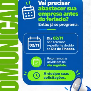 Imagina precisar de um produto e lembrar que é feriado só na hora de pedir! 😅📦

Para evitar essa correria, já fica o aviso: no dia 02/11 (Dia de Finados), a DisFá não terá expediente. Retornamos às atividades normalmente no dia 03/11.

Então, aproveita para conferir o estoque de produtos de limpeza, higiene, descartáveis e suprimentos da sua empresa e ver se está faltando alguma coisa.

📲 Precisa repor? Antecipe sua cotação: (81) 3454-0035

Assim, sua empresa fica abastecida e você aproveita o feriado sem preocupação. 💙💚

#ComunicadoDisFá #DiaDeFinados #AbastecimentoEmpresarial #DistribuidoraRecife #DisFá